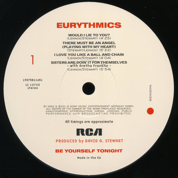 Eurythmics - Be Yourself Tonight (180 gr)