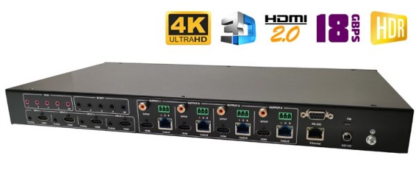 HDMI 2.0 матрица 4x4 с удлинением по UTP Dr.HD MA 446 EX90